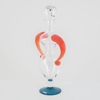 Kjell Engman, a glass decanter with stopper, Kosta Boda.