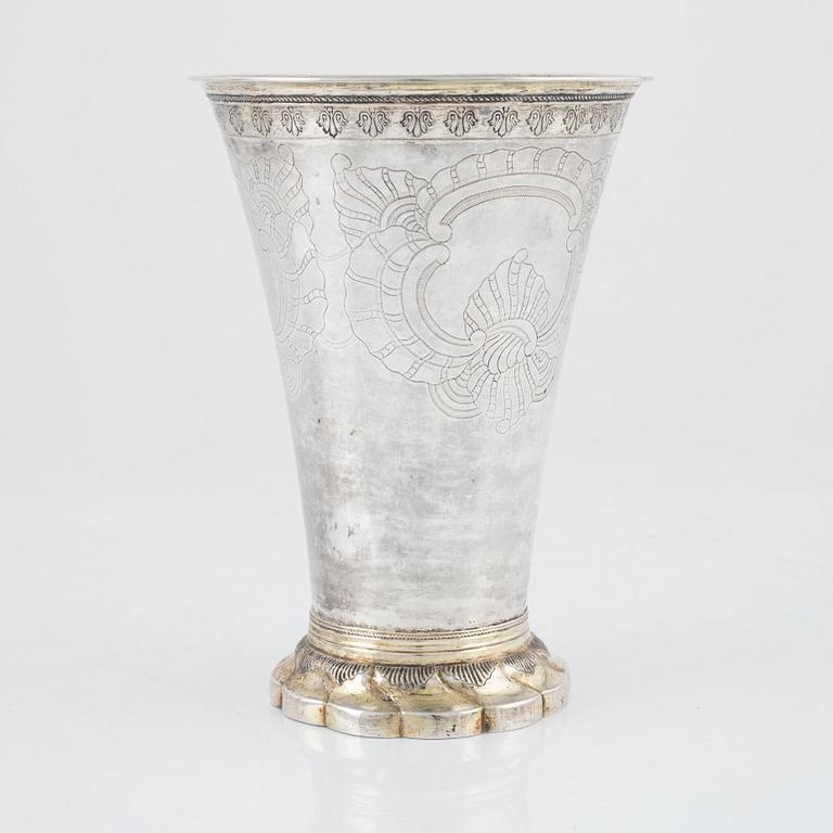 Johan Pettersen, a silver beaker, Rococo, Söderhamn, 1767.