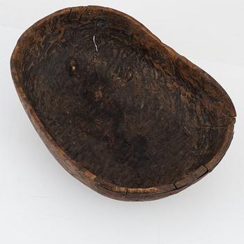 A birch bowl, dated 1793.