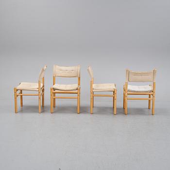 Bror Boije, four beech chairs, Dux, second half of the 20th Century.