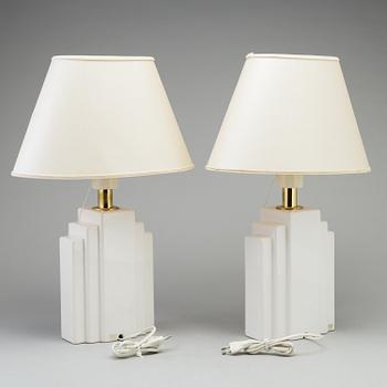 a pair of 1980's ceramic table lights by Boréns.