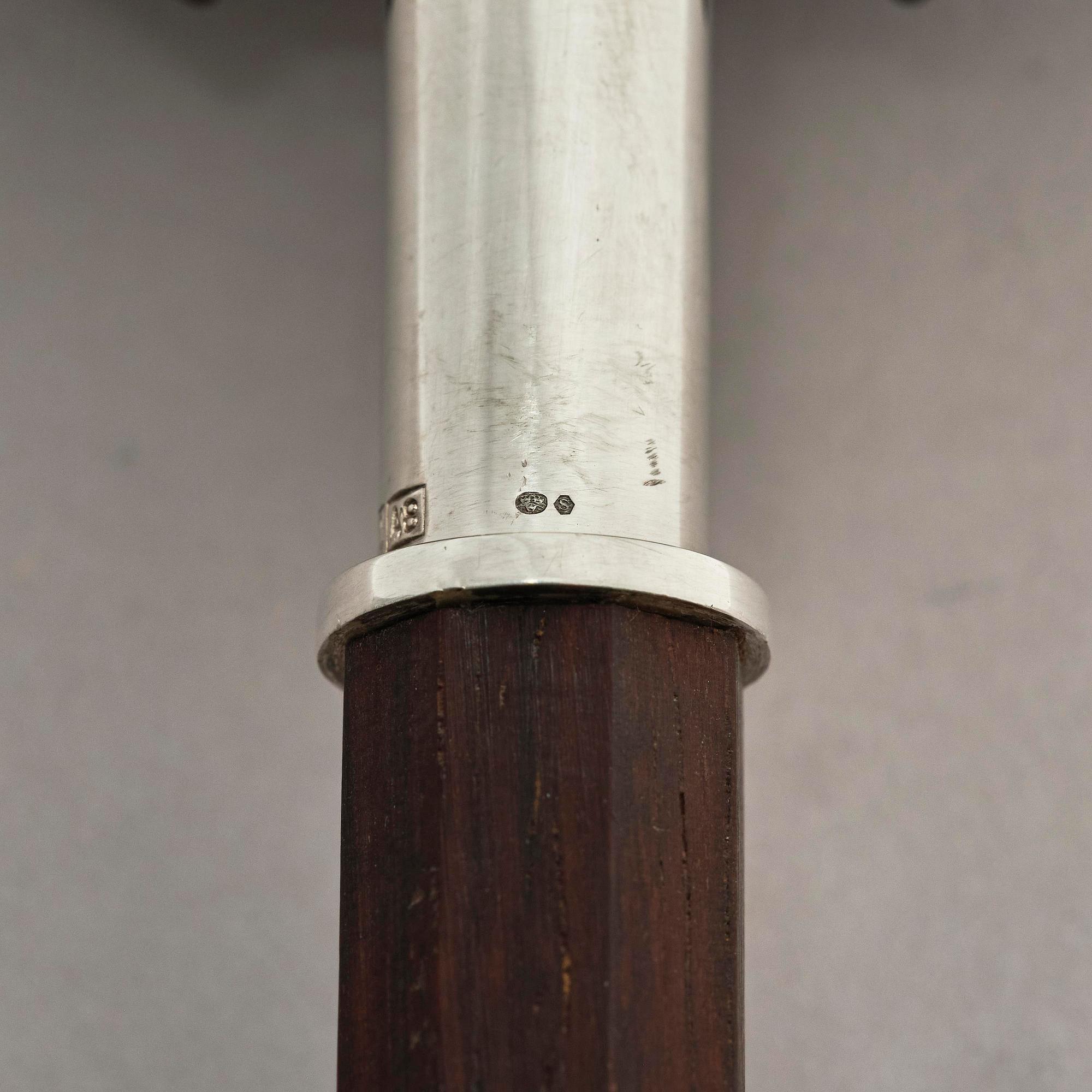 Firma Kultakeskus Oy, a silver and wood ceremonial mallet, Hämeenlinna, Finland 1978.