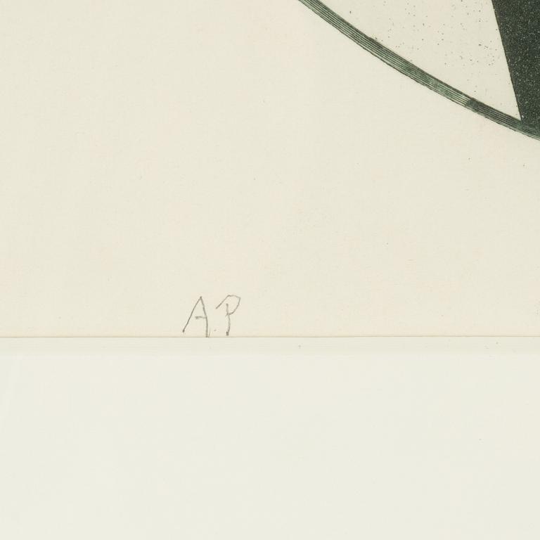 Sten Eklund, handcoloured etching, 1966, signed AP.