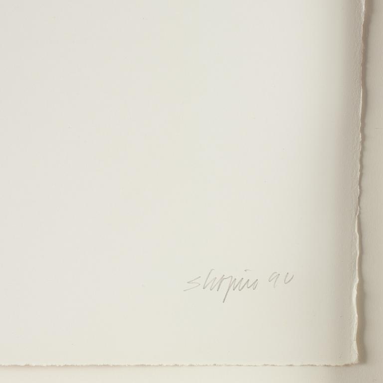 Joel Shapiro, pochoir in colours, 1990. Signed and numbered 18/36.
