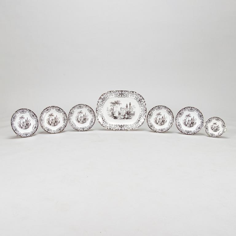 A set of 7 pieces "Athens" dinnerware, Charles Meigh, England, 1835-1849.