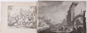 KOPPARSTICK ,33 st, bla efter J. Bourdon, 1700-1800-tal.