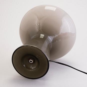 MASSIMO VIGNELLI/PAOLO VENINI, bordslampa, "Zaffiro Fungo", grått glas, Italien.