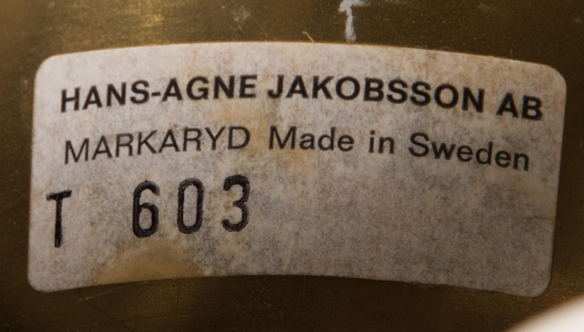 HANS-AGNE JAKOBSSON, taklampa, modell T372/24, Markaryd, 1900-talets senare hälft. Totalhöjd ca 130 cm.