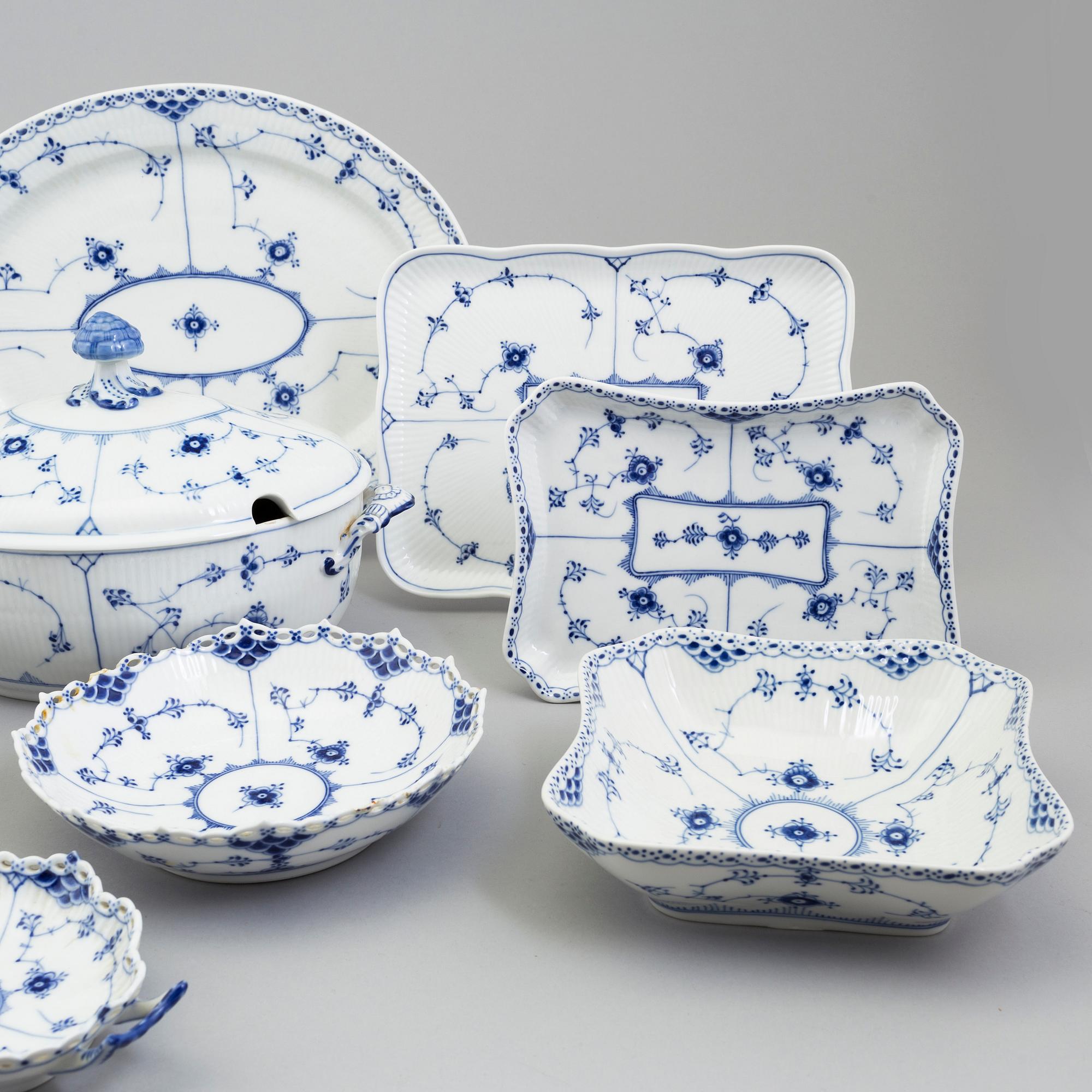A 144 piece porcelain service 'Musselmalet', Royal Copenhagen, Denmark.