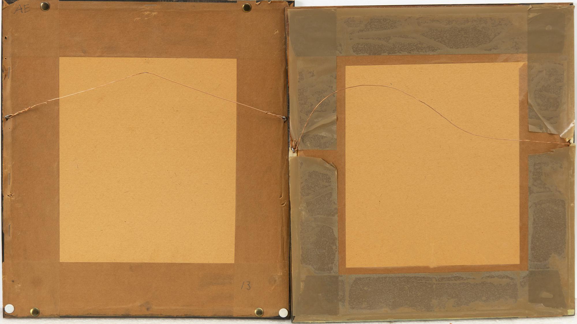 Japanska träsnitt, 19 stycken, med två försättsblad, Japan, 1900-talets första hälft.