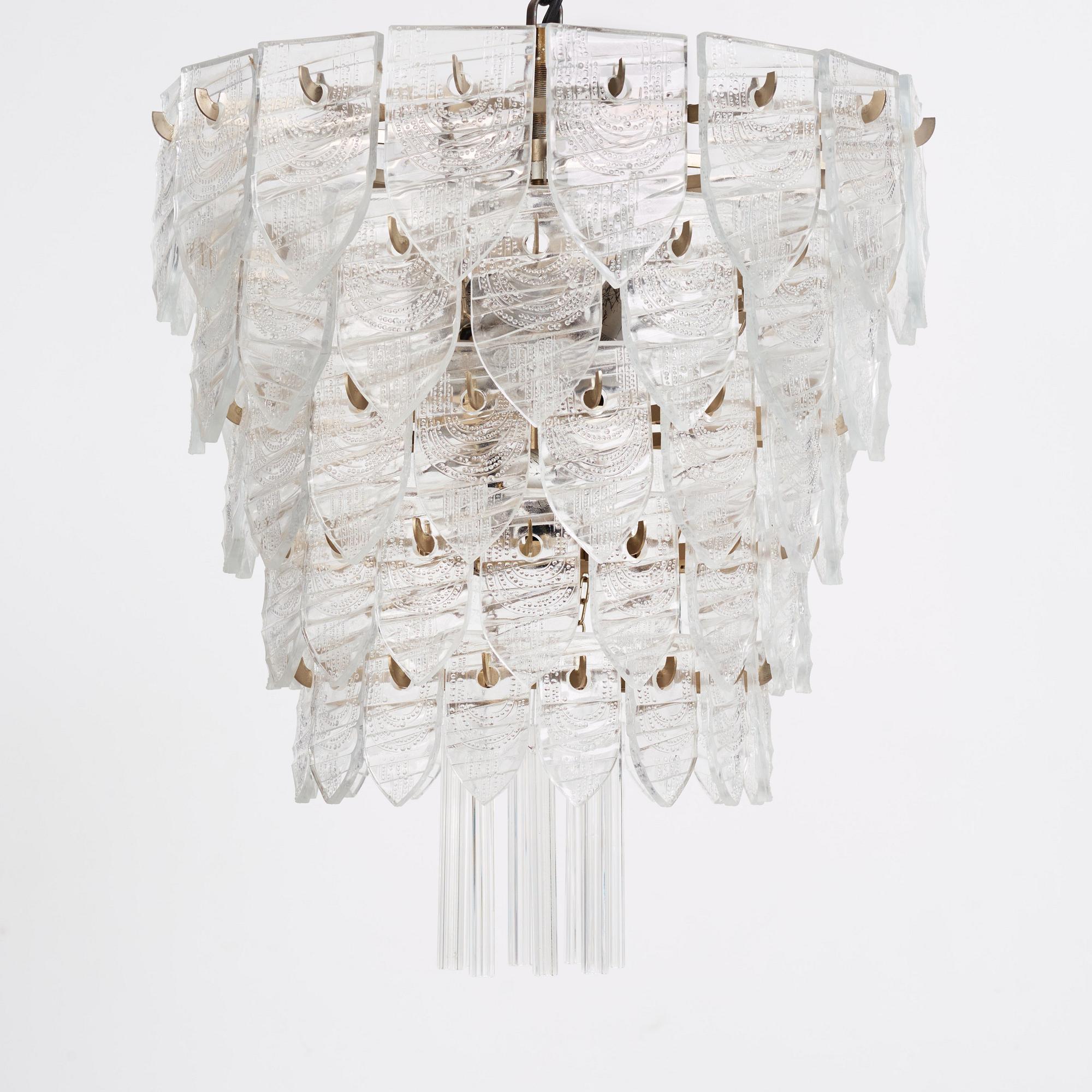Gunnar Cyrén, ljuskrona, prototyp, Orrefors, 1960-tal.