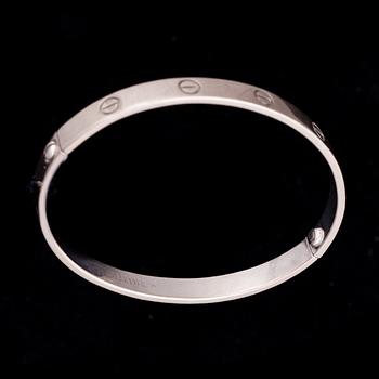 ARMRING, Cartier Love Bracelet, 18K valkokultaa. Originaletui och certifikat. 2006.