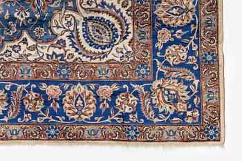 An antique silk Kashan, Central Persia, c. 320 x 201 cm.