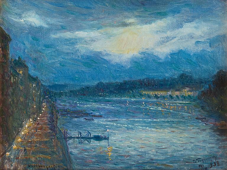 Erik Tryggelin, "Karlbergssjön" (Karlberg lake, nocturnal scene from Stockholm).