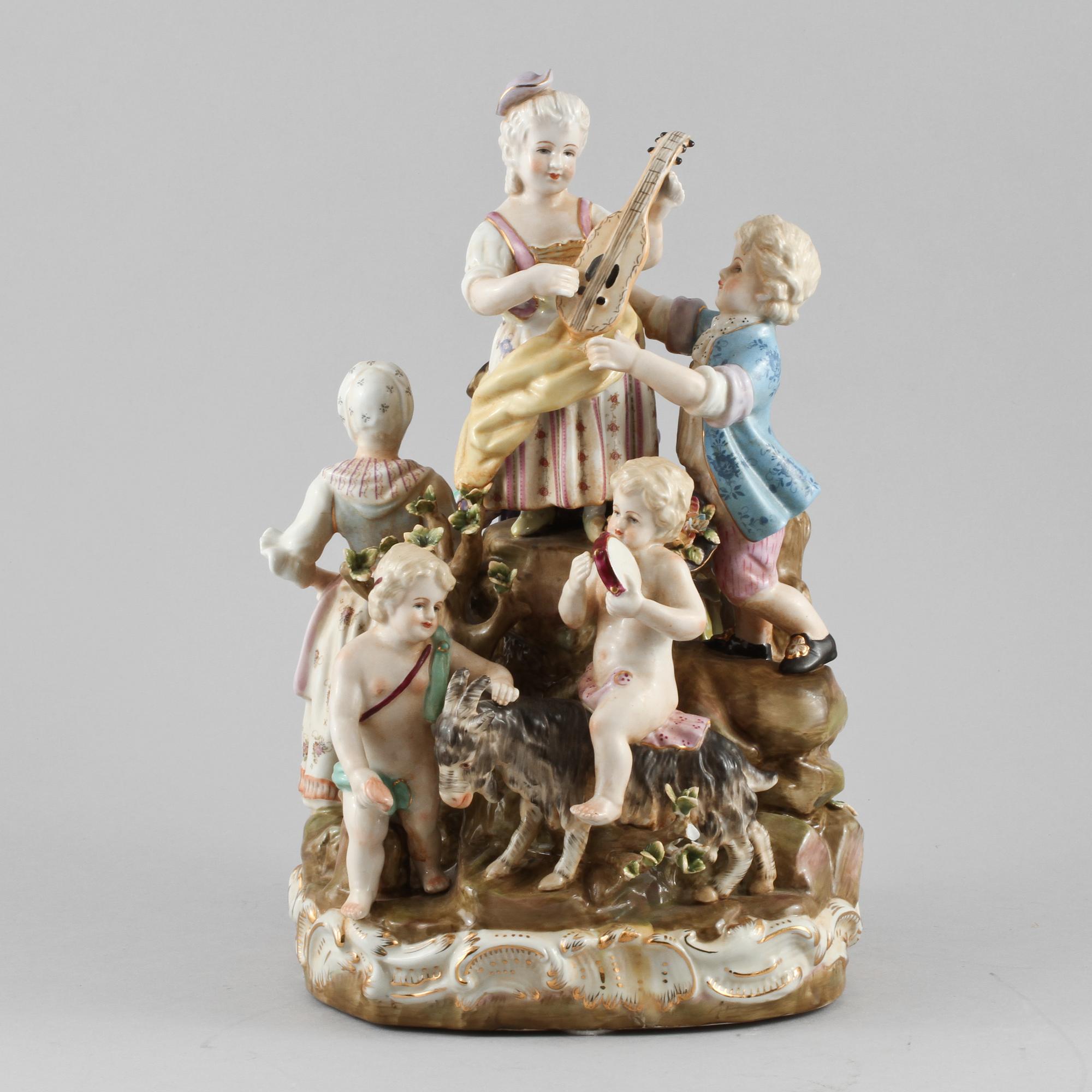 FIGURINGRUPP, porslin,  Meissenliknande märke, 1900-tal.
