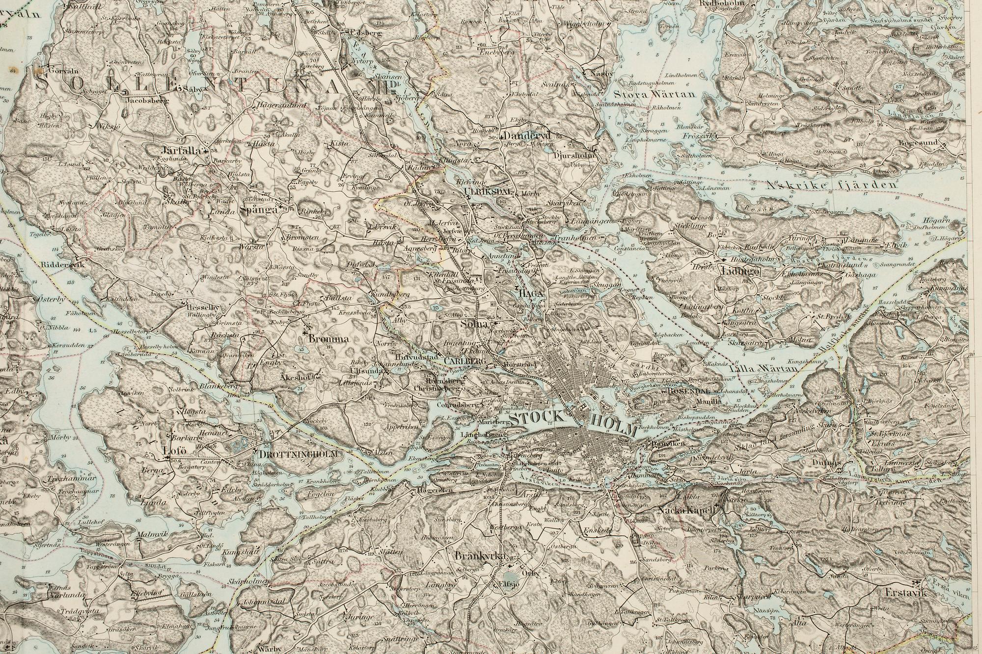 GENERALSTABEN. 2 vol, Generalstabens Karta öfver Sverige. Södra delen 1-2, Karta 1-120. Utan tryckår, sent 1800-tal.