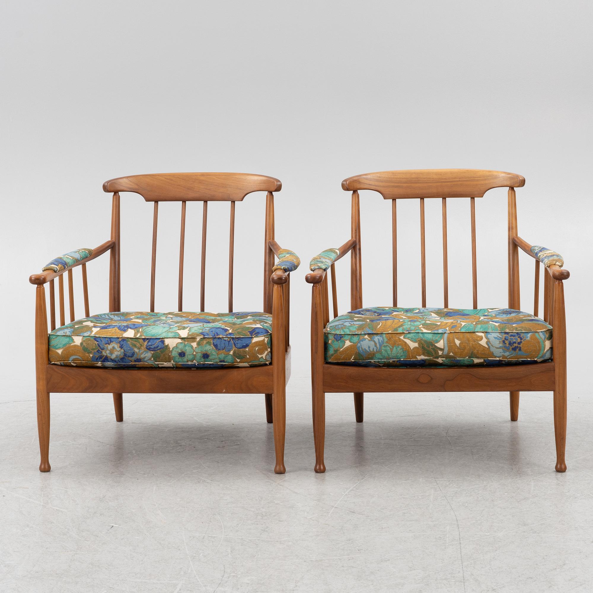 Kerstin Hörlin-Holmquist, armchairs, a pair, "Skrindan", OPE-Möbler, second half of the 20th century.