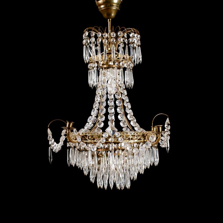 LJUSKRONA, empirestil, 1900-talets första hälft. Höjd ca 60 cm.