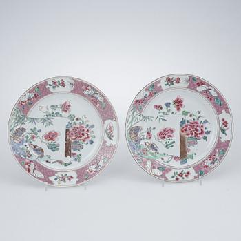 TALLRIKAR, 7 st, porslin, Qianlong, Kina 1700-tal.