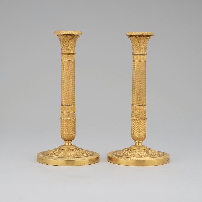 A pair of Empire candlesticks.