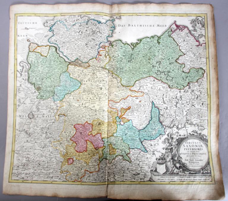 KARTOR, 2 st,  J B Homann, 1700-talets första hälft.