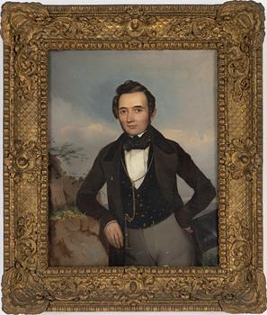 Portrait of a man in morning dress, oil on canvas, early 19th century.