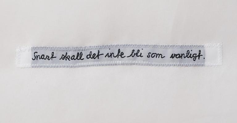 MARIE-LOUISE EKMAN, blandteknik/collage med gouache, hår etc. Stämpelsignerad M.L Ekman.