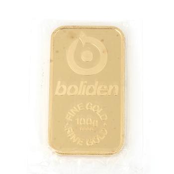 GULDTACKA, 24K guld, Boliden. Vikt 100g.