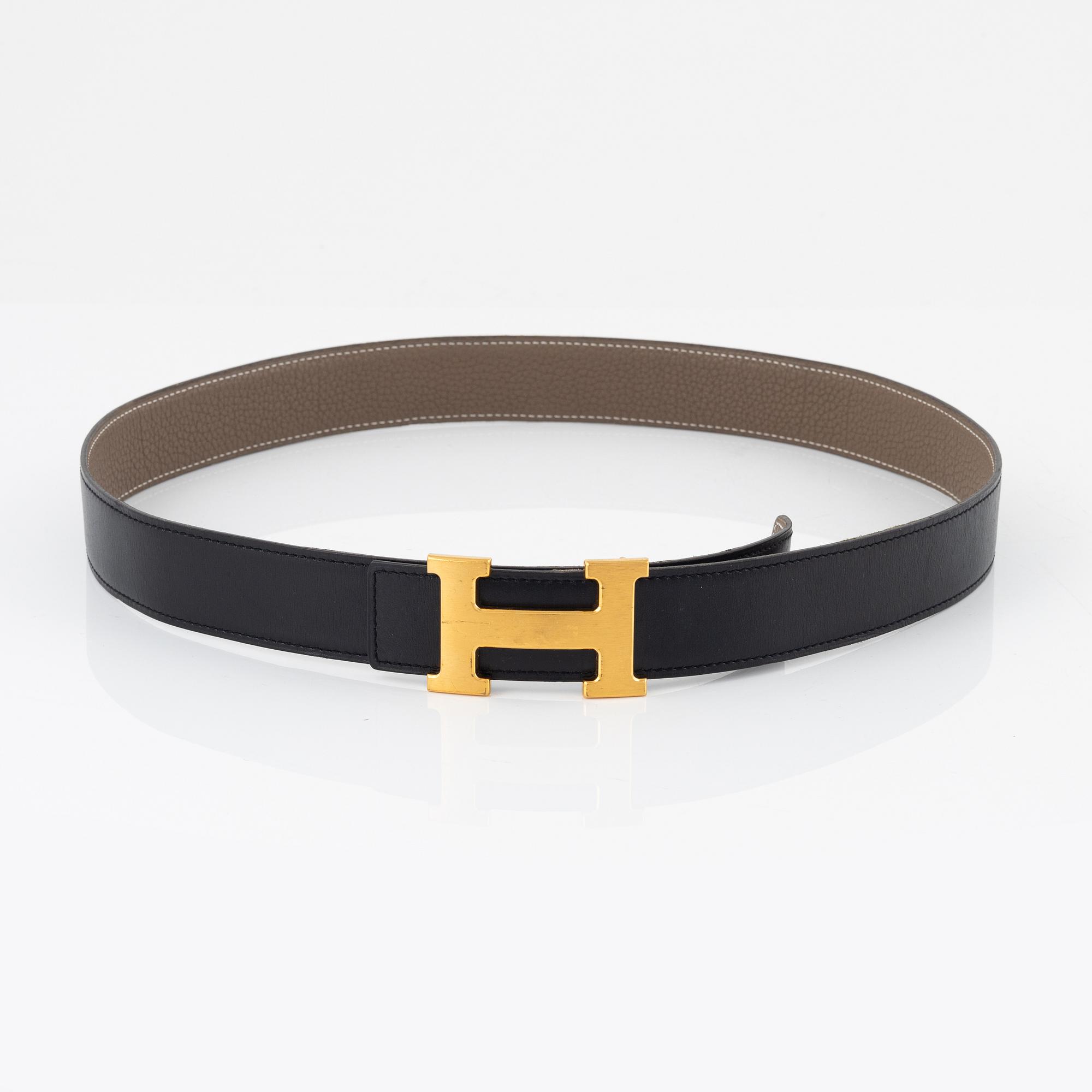 Hermès, skärp "H-belt buckle & reversible leather strap", 2009, storlek 90.