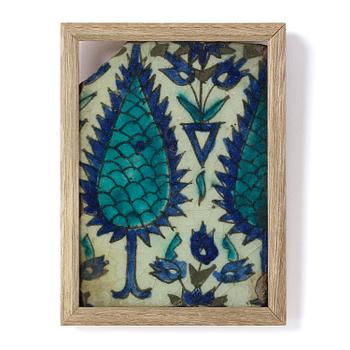 410. An Ottoman ceramic tile, 18th century.