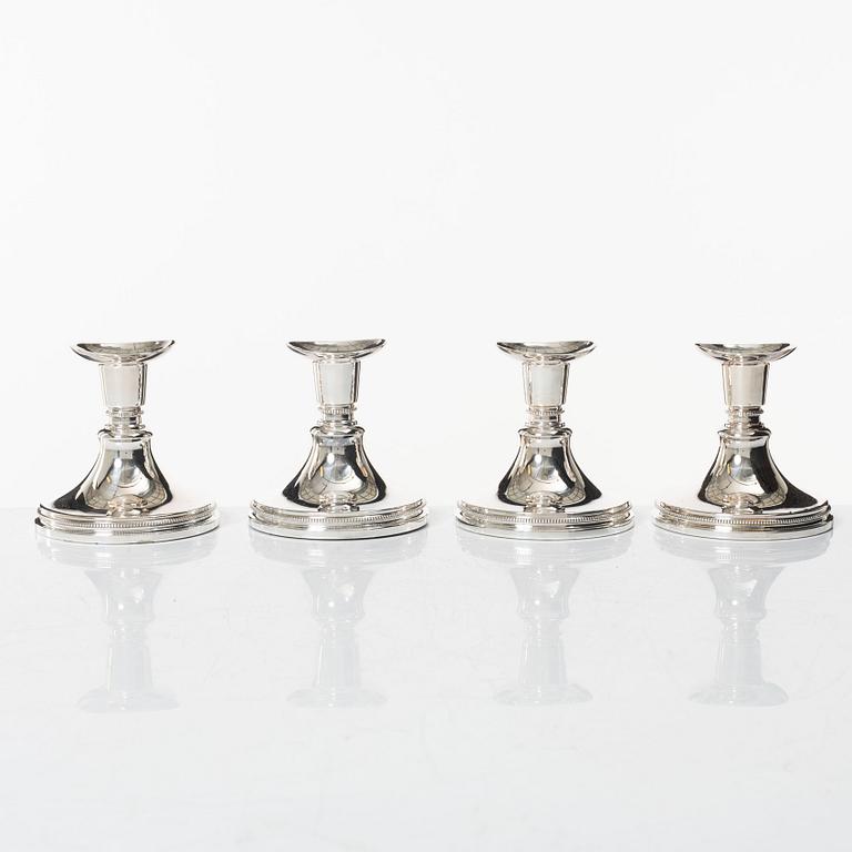 Ljusstakar, 4 st, silver, MGAB, Uppsala 1957.
