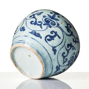 A blue and white jar, Ming dynasty (1368-1644).