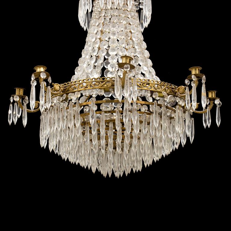 A CHANDELIER, empire-style, second half of the 20th century.