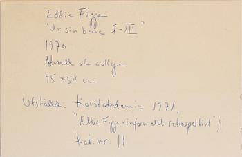 EDDIE FIGGE, mixed media, signed and dated 1970.