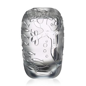 176. A Sven Erik Skawonius blasted and polished glass vase, Kosta, Sweden 1935.