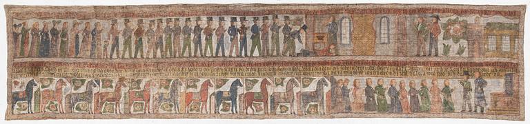 Textile painting, folk art, Halland, Knäred, 17th/18th century.