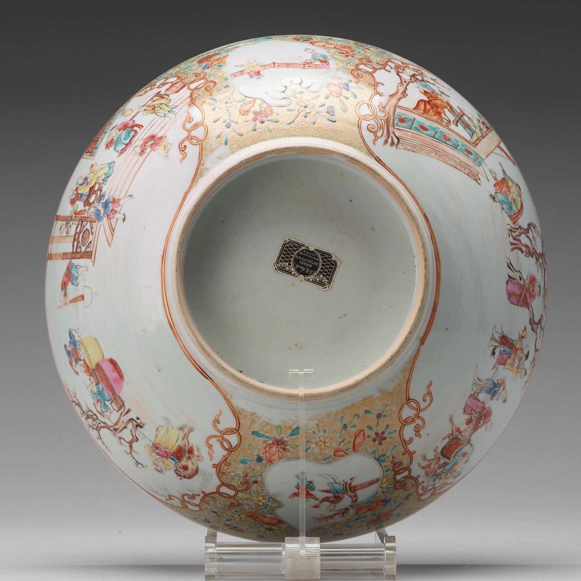 BÅLSKÅL, kompaniporslin. Qingdynastin, Qianlong (1736-95).