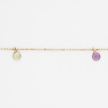 ARMBAND, 4 st, 14k guld. Total vikt ca.