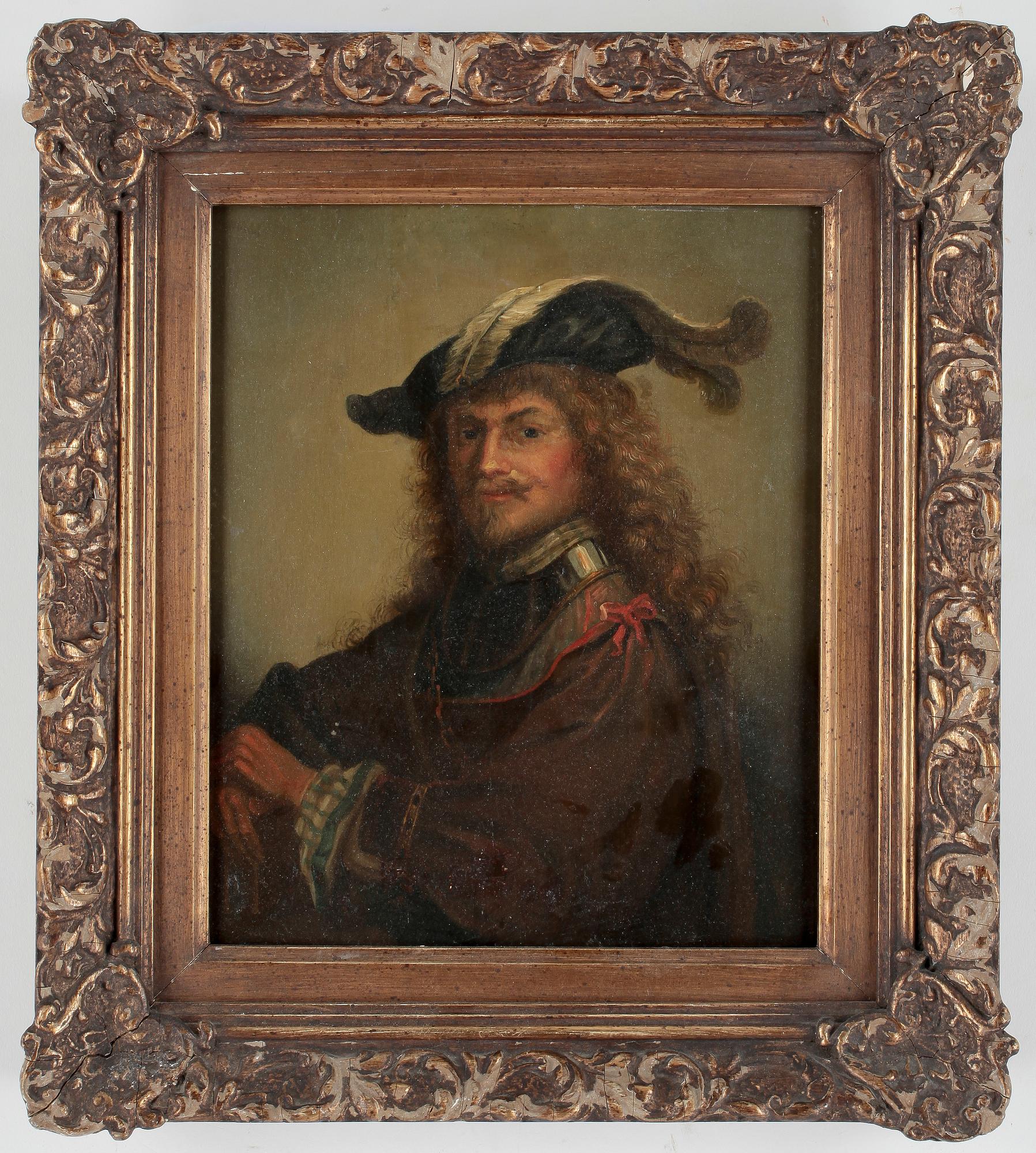 OKÄND KONSTNÄR, olja på pannå, 1800-tal.