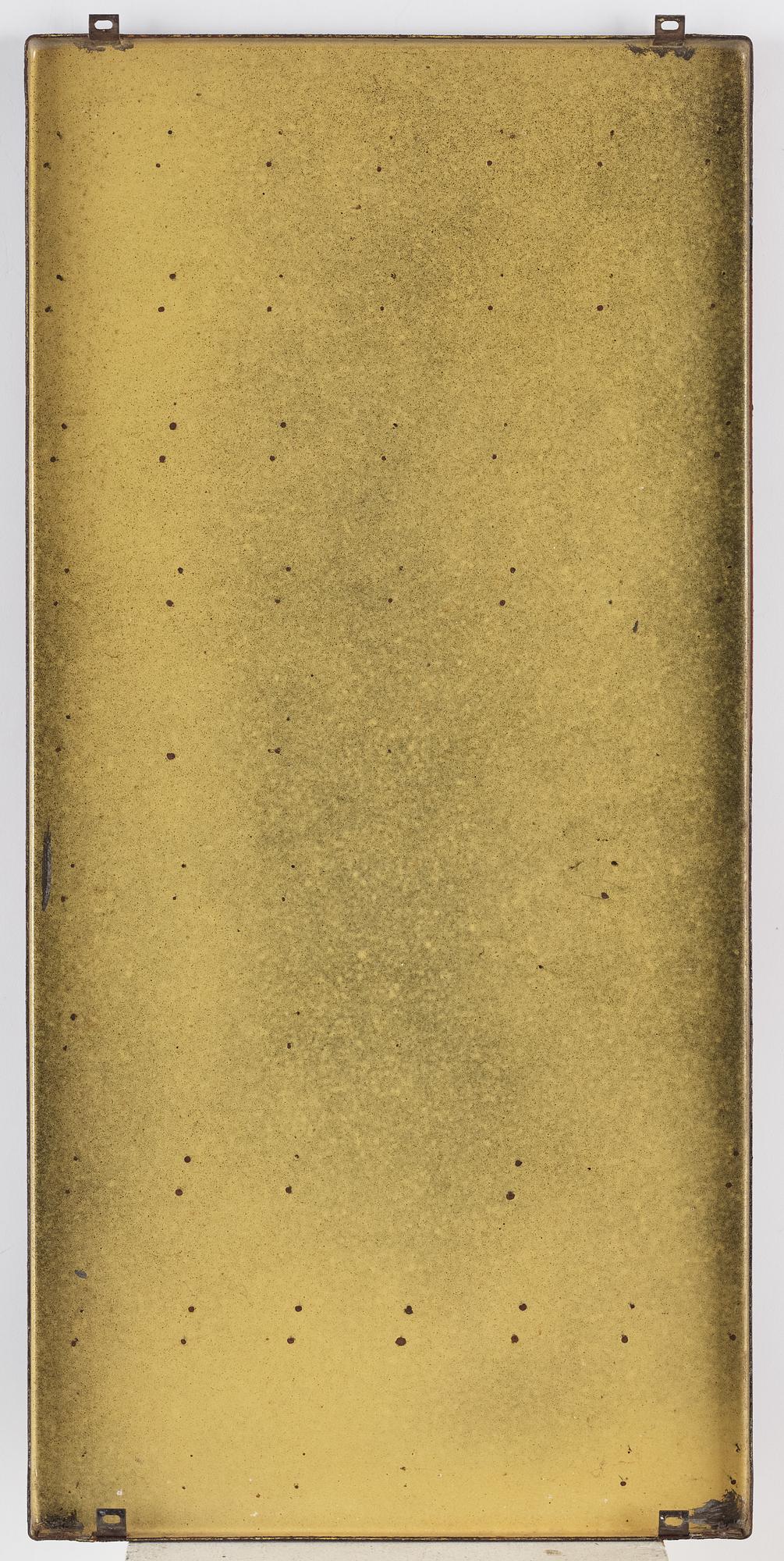 Bengt Berglund, troligen. Emaljtavla, 1960/70-tal.