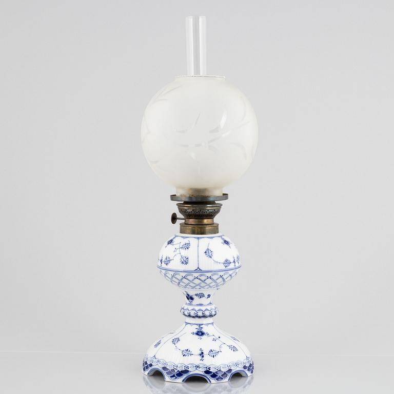 A 'Blue Fluted Half Lace' porcelain lantern, Royal Copenhagen, 1893-1900.