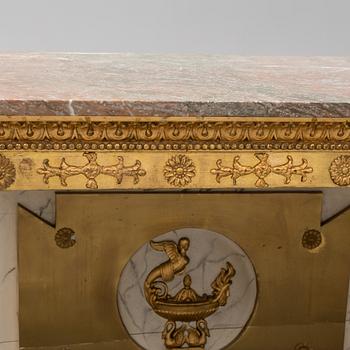 A Swedish Empire early 19th Century console table by Petter Gustaf Bylander.