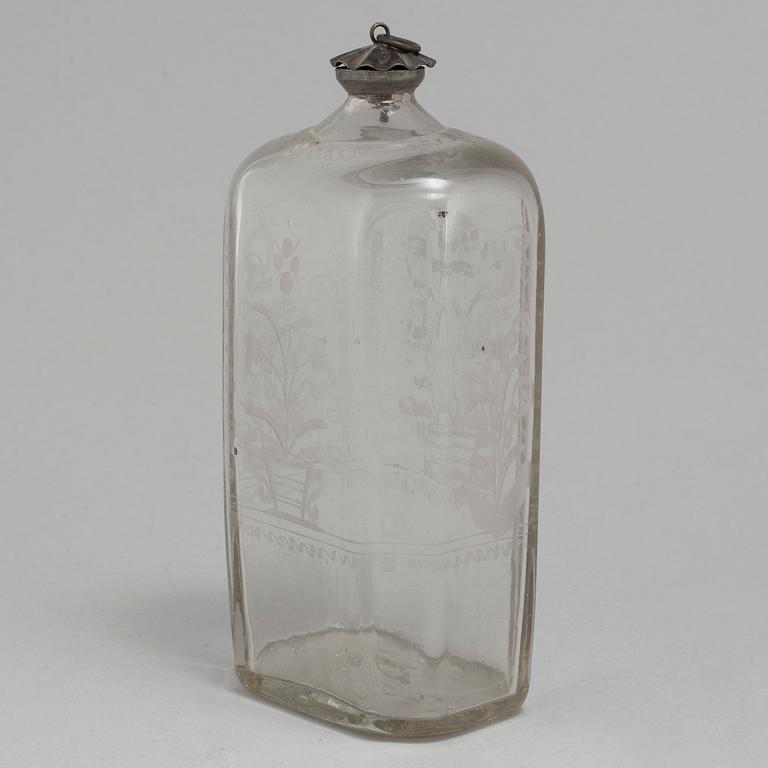 BRÄNNVINSFLASKA, 1700-tal.