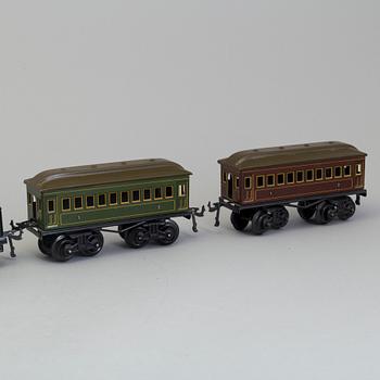 A MINIATURE THREE PIECE TRAIN SET, track, GBN Bavaria Bing Werke, first half of the 20th century.