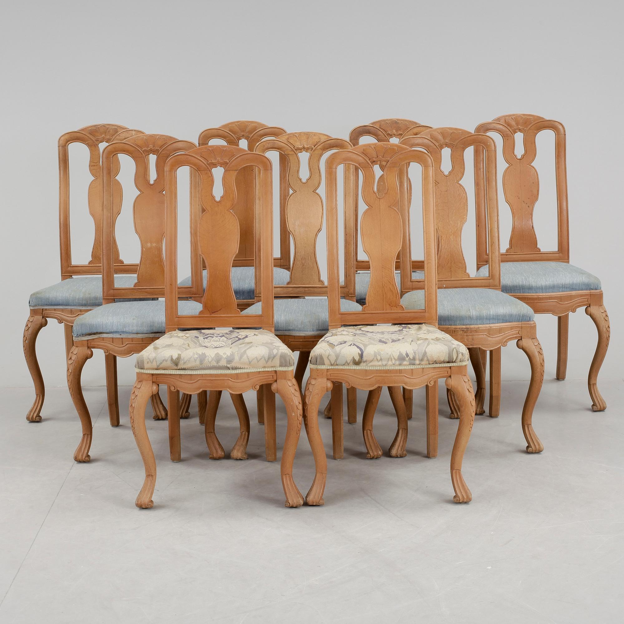 STOLAR, 9 st, barockstil, 1900-tal.