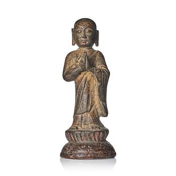 A bronze sculpture of Ananda, Ming dynasty (1368-1644).