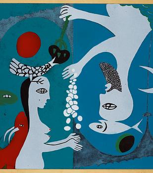 EGON MÖLLER-NIELSEN, soffbord med emaljskiva, 1951.