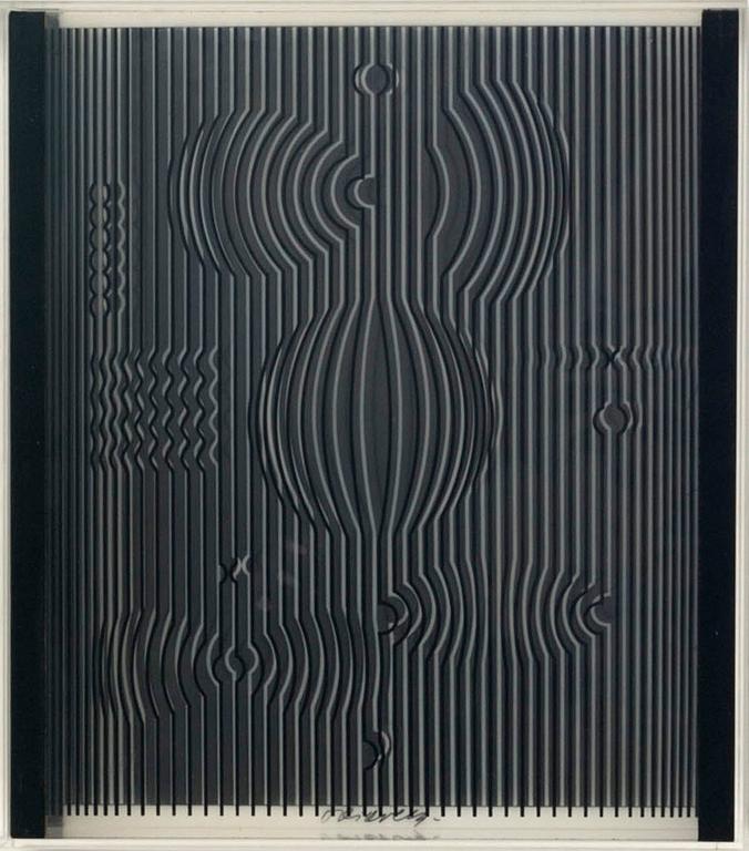 VICTOR VASARELY, serigraphe on plexi, signed.