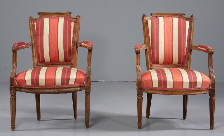 KARMSTOLAR, ett par, Louis XVI, 1700-tal.