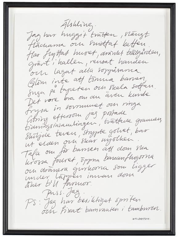 Jesper Waldersten, "Älskling" (Darling).